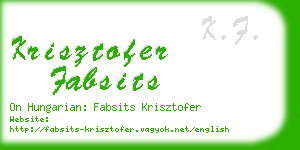 krisztofer fabsits business card